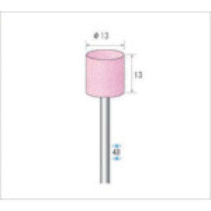 ナカニシ 軸付砥石(1Pk(袋)=10本)粒度120 ピンク 円筒 外径13mm(Tcode:4765729)