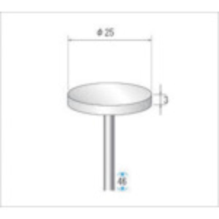 ナカニシ 軸付砥石(1Pk(袋)=10本)粒度#120 ホワイト 円筒 外径25mm(Tcode:4765800)