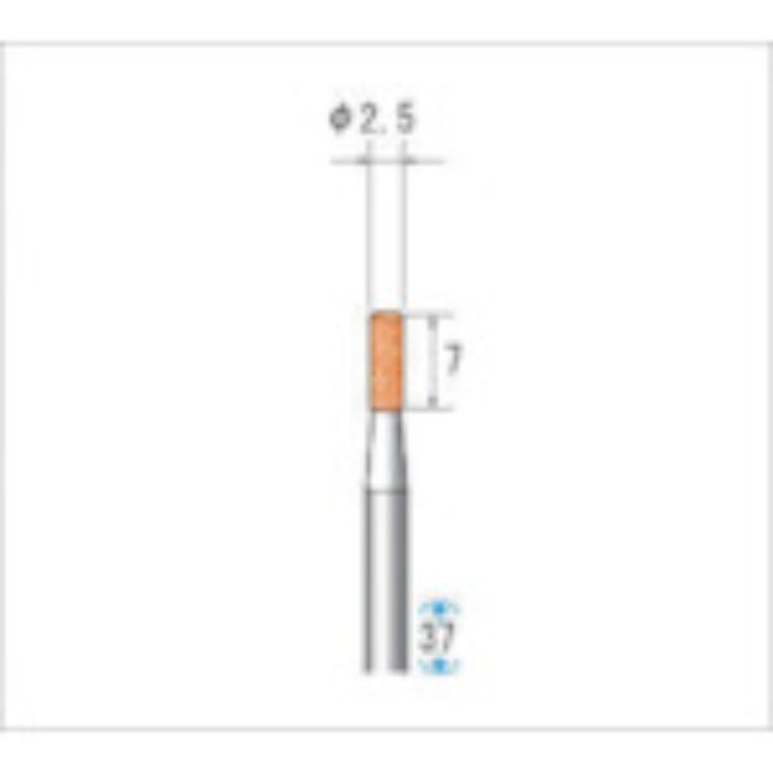 ナカニシ 軸付砥石(1Pk(袋)=10本)粒度#100 レッド 円筒 外径2.5mm(Tcode:4765826)