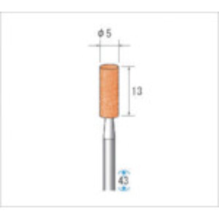 ナカニシ 軸付砥石(1Pk(袋)=10本入)粒度#60 レッド 円筒 外径5mm(Tcode:4765869)