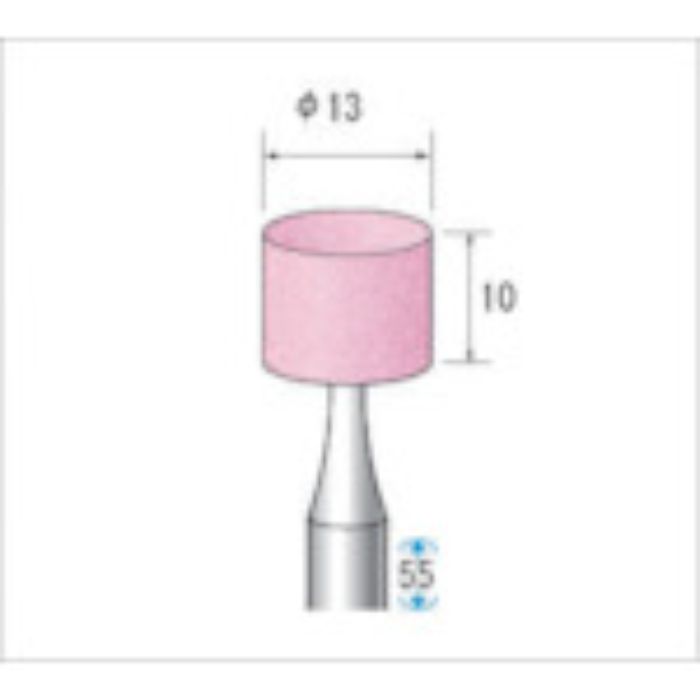 ナカニシ 軸付砥石(1Pk(袋)=10本)粒度100 ピンク 円筒 外径13mm(Tcode:4766164)