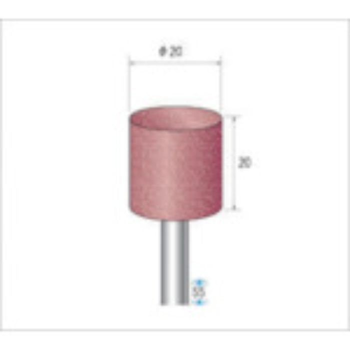 ナカニシ パワーポリッシャー(1Pk(袋)=10本)粒度80 レッド外径20mm(Tcode:4767667)