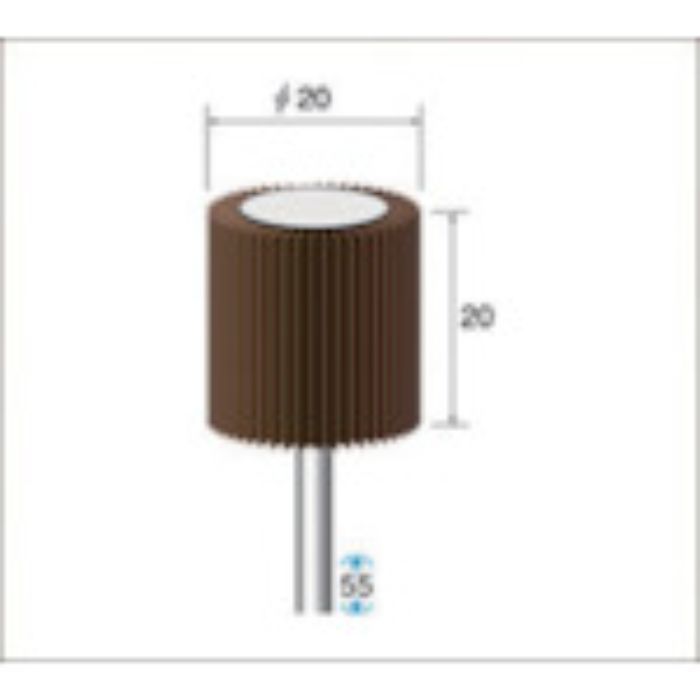 ナカニシ フラップサンダー(1Pk(袋)=5本入)粒度#60外径φ20幅20mm(Tcode:4768418)
