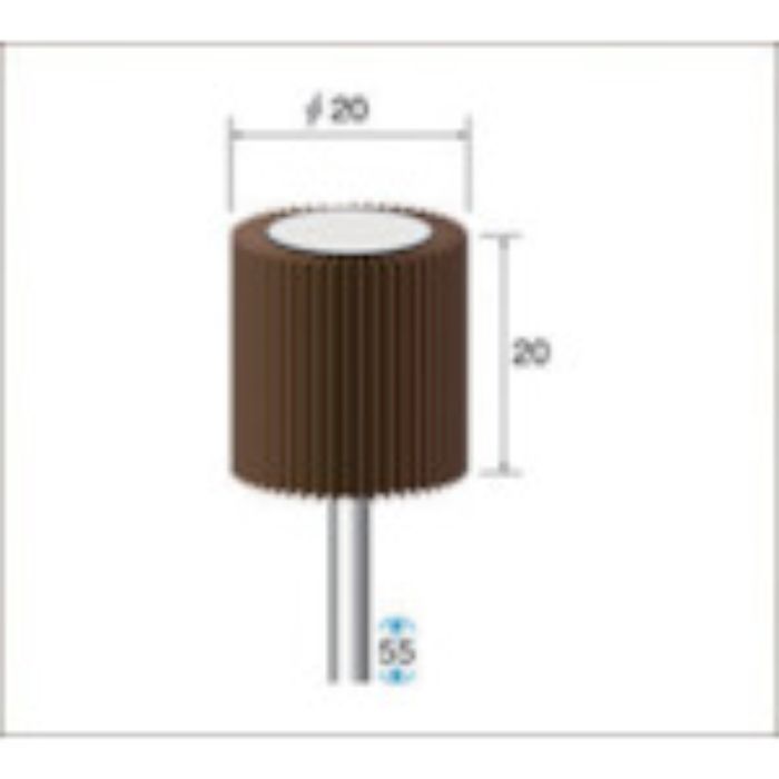 ナカニシ フラップサンダー(1Pk(袋)=5本)粒度#240 φ20×幅20mm(Tcode:4768434)