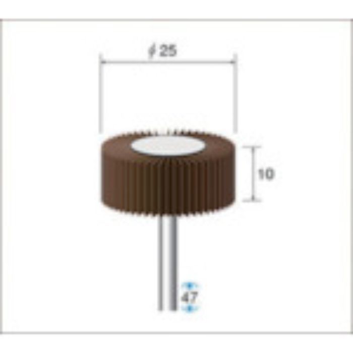 ナカニシ フラップサンダー(1Pk(袋)=5本入)粒度#80外径φ25幅10mm(Tcode:4768477)