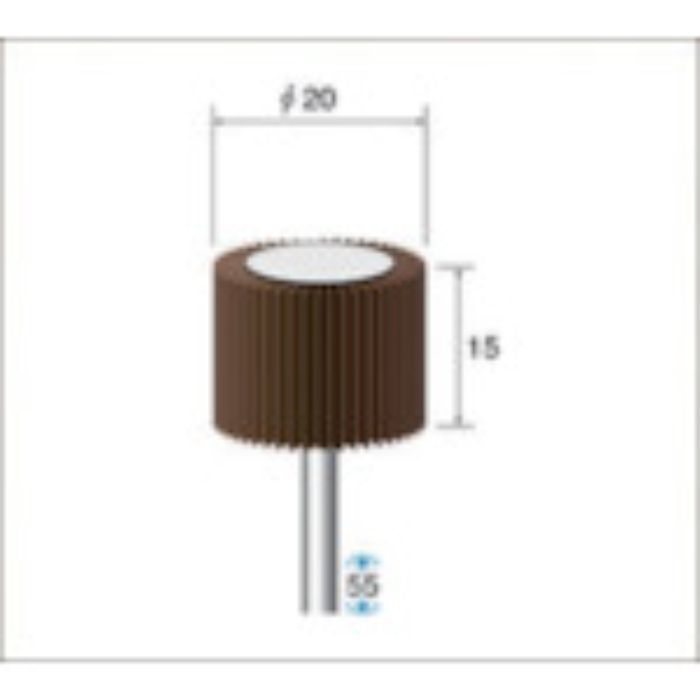 ナカニシ フラップサンダー(1Pk(袋)=5本入)粒度#80外径φ20幅15mm(Tcode:4768523)