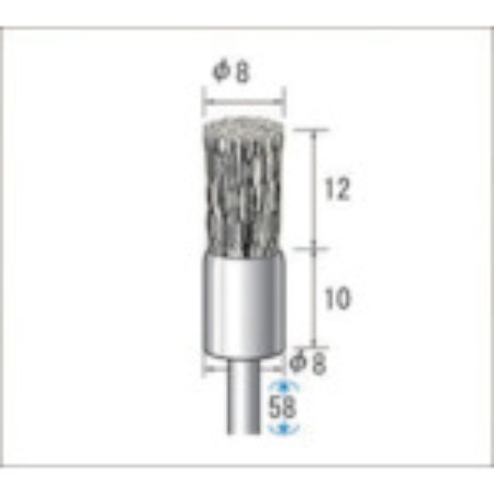 ナカニシ ワイヤーブラシ スチール (1Pk(袋)=10本入)(Tcode:4769325)