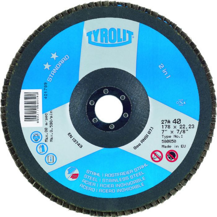 TYROLIT フラップディスク スタンダードタイプ 125mm #40(Tcode:7664222)