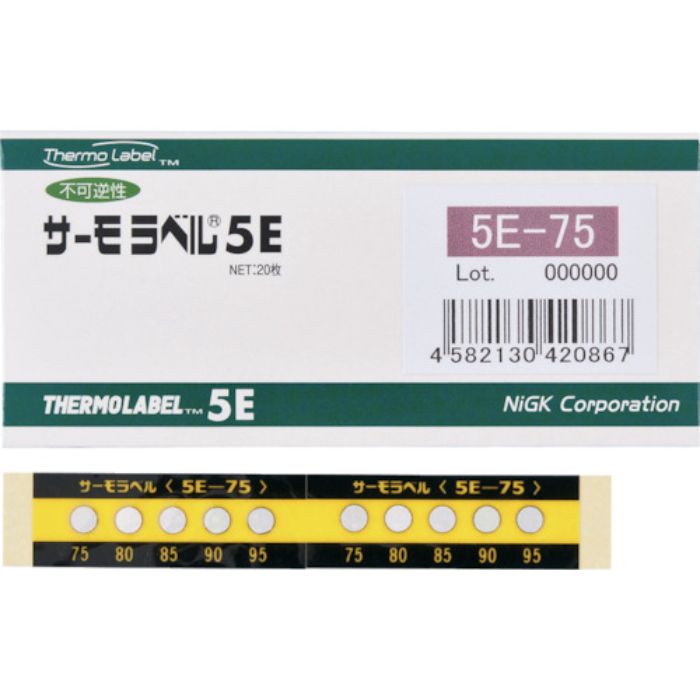 日油技研 サーモラベル5点表示屋外対応型 不可逆性 125度(Tcode:3083381)