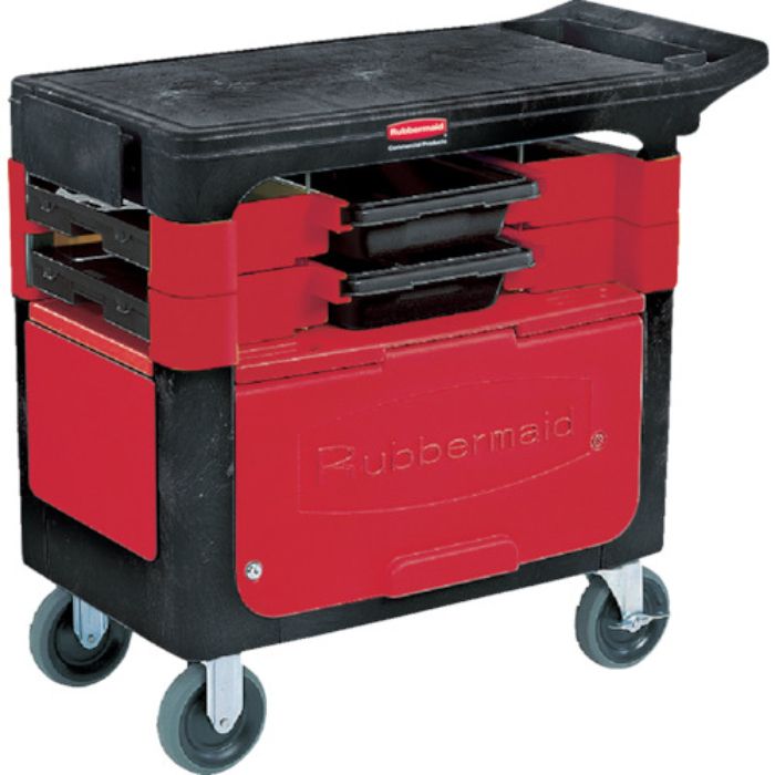 ラバーメイド トレードカート カギ付き/ボックス・ビン付き ブラック(Tcode:8194729)