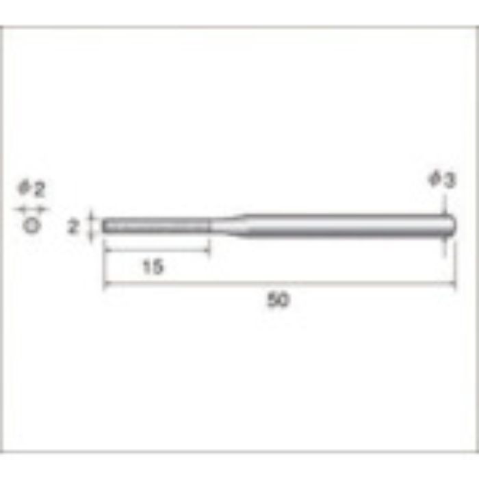 ナカニシ 電着ダイヤモンドヤスリ(軸径3mm)全長50mm刃長15mm刃幅2mm(Tcode:4772890)