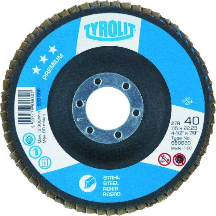 TYROLIT フラップディスク プレミアムタイプ 125mm #40(Tcode:8367704)