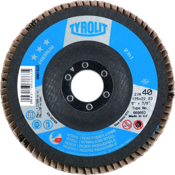 TYROLIT フラップディスク プレミアムタイプ 125mm #80(Tcode:8367714)