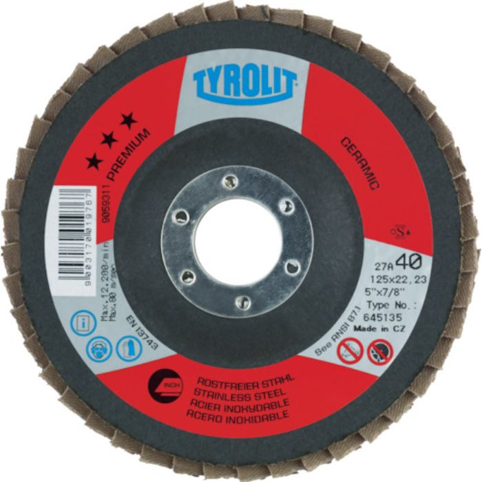 TYROLIT セラミックフラップディスク セラボンド 125mm #60(Tcode:7666209)