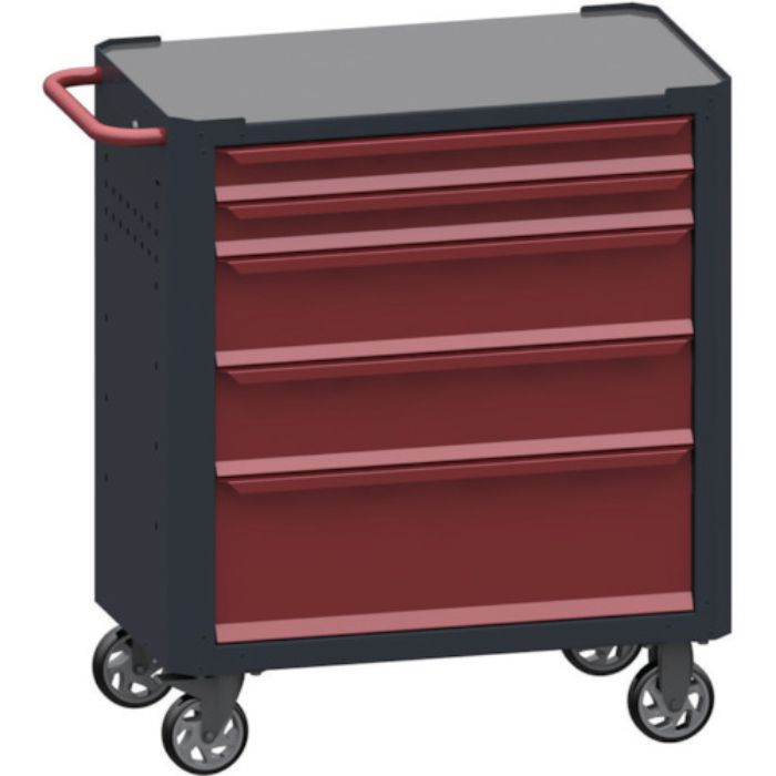 SORI キャビネットワゴン 7000 5段 赤 800X450X950(Tcode:8550177)