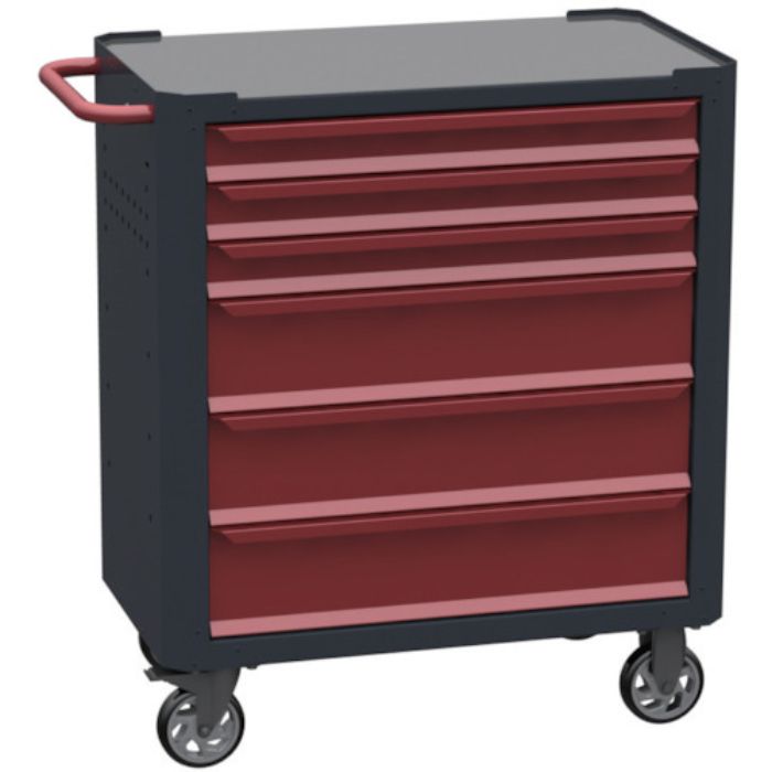 SORI キャビネットワゴン 7000 6段 赤 800X450X950(Tcode:8550178)