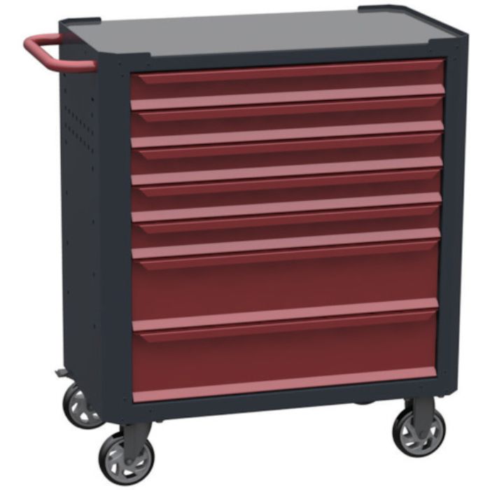 SORI キャビネットワゴン 7000 7段 赤 800X450X950(Tcode:8550179)