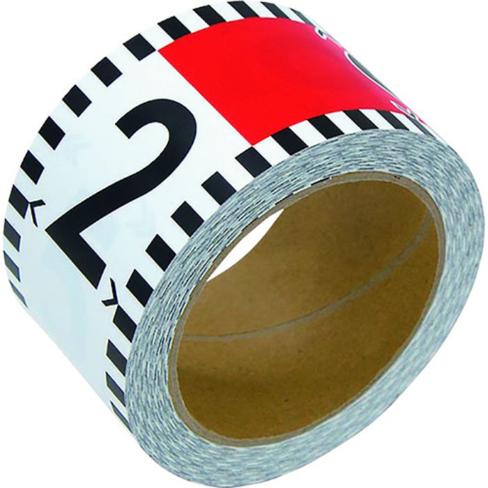 シンワ 貼付ロッド_合成紙製_60mm×26m_赤白20cm間隔_目盛数字入り(Tcode:1477593)