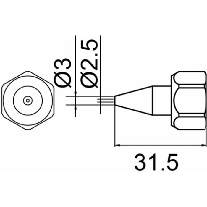 白光 ノズル N-2.5 袋ナット付(Tcode:8497254)