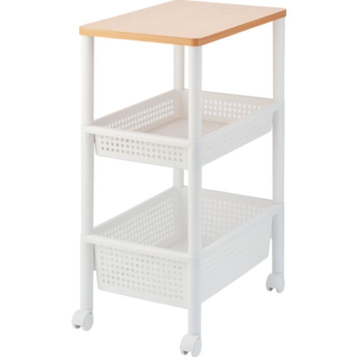 TENMA ウッドトップワゴン ワイド3段(Tcode:3889918)