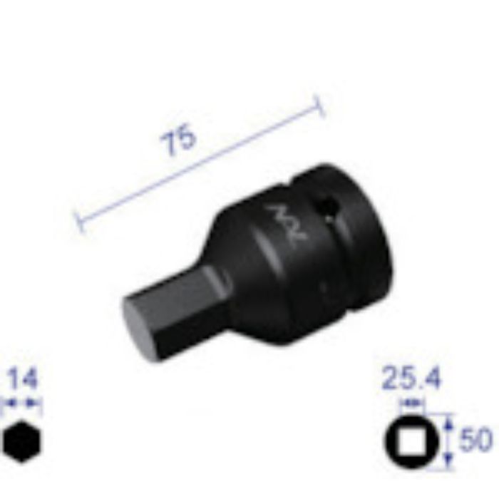 ナック ヘキサゴンレンチソケット 差込角25.4x対辺14mm(Tcode:2962926)