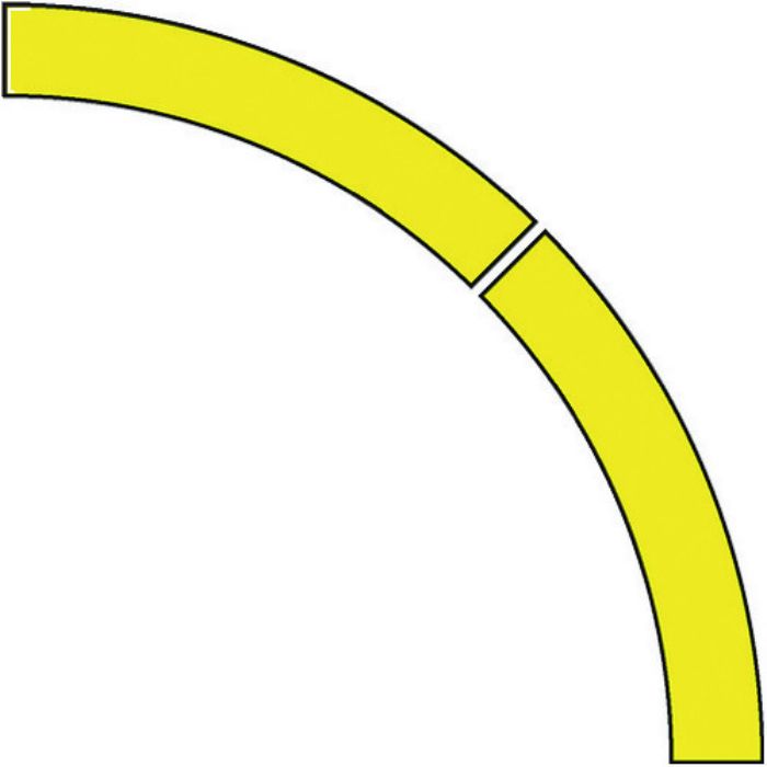 ユニット ドア開閉表示ステッカー アール型 黄・PVCステッカー・50幅(Tcode:7428057)