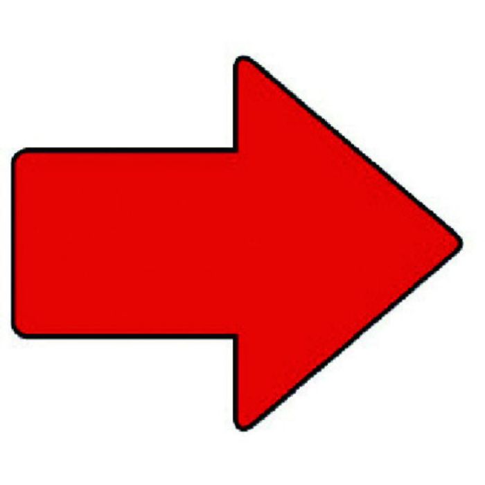 ユニット 矢印ステッカー 矢印 赤・4枚組・100X120X50幅(Tcode:7428146)