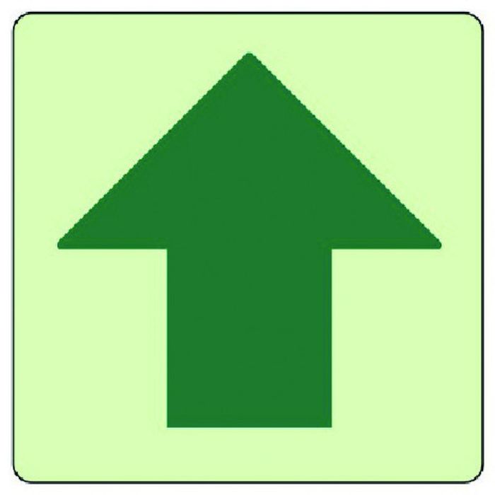 ユニット 床面誘導標識↑(上矢印)・蓄光ステッカー・300X300(Tcode:7431554)