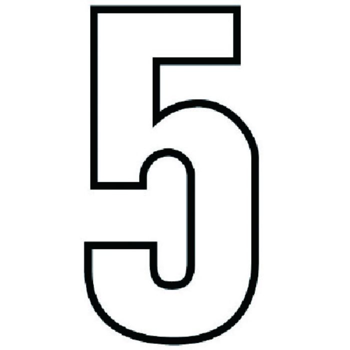 ユニット 路面用番号表示5 白・合成ゴム・天地280X1.2mm厚(Tcode:7434014)