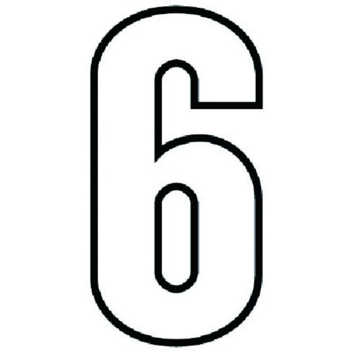 ユニット 路面用番号表示6 白・合成ゴム・天地280X1.2mm厚(Tcode:7434022)