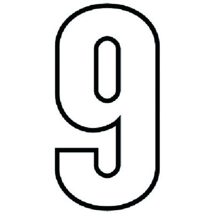 ユニット 路面用番号表示9 白・合成ゴム・天地280X1.2mm厚(Tcode:7434057)