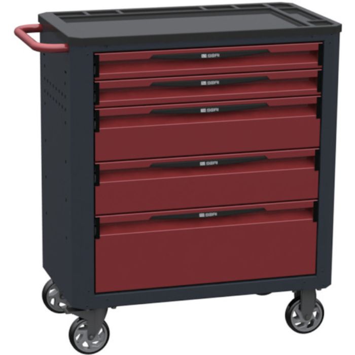 SORI キャビネットワゴン 8000 5段 赤 800X450X950(Tcode:8550174)