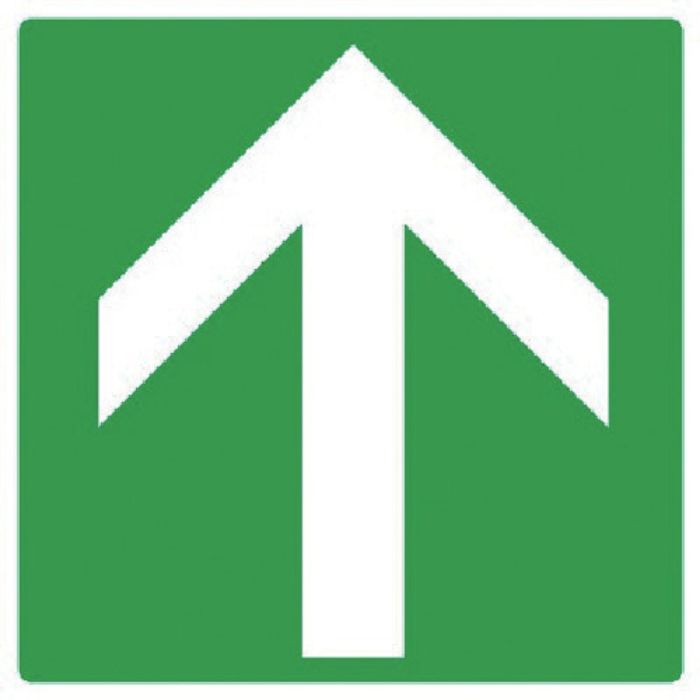 ユニット 矢印ステッカー 緑地白矢印 5枚組 100×100(Tcode:7445709)