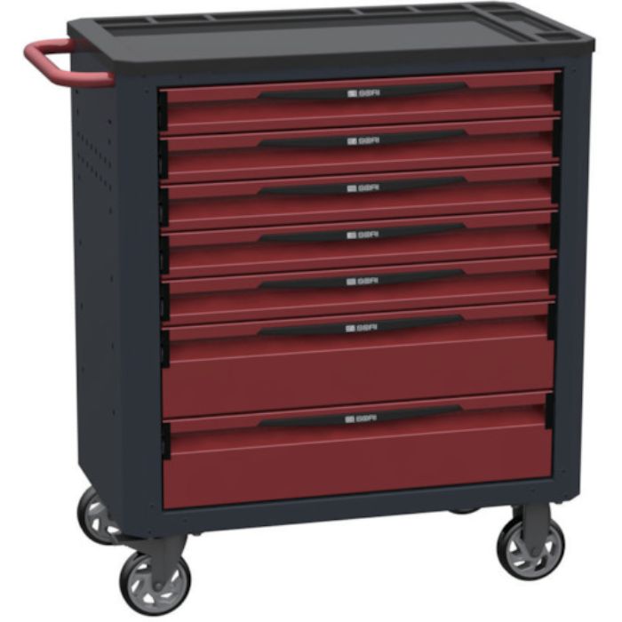 SORI キャビネットワゴン 8000 7段 赤 800X450X950(Tcode:8550176)