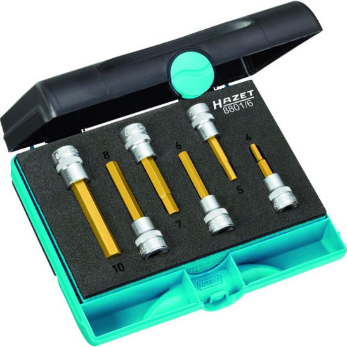 HAZET ヘックスドライバーソケットセット(差込角9.5mm) ケース入り(Tcode:8288511)