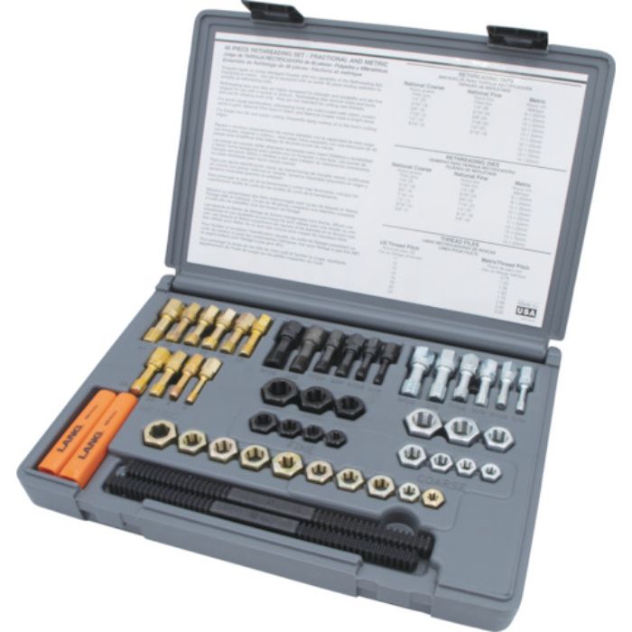 ラングツールズ ねじ山修正工具セット 48点 タップ・ダイスセット インチ・ミリ対応(Tcode:2505666)