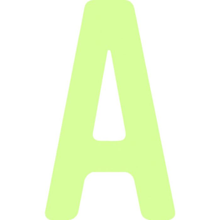 IM 非常用標識 中輝度蓄光カッテイング文字 英字 A 粘着シール 50×29mm(Tcode:1029995)