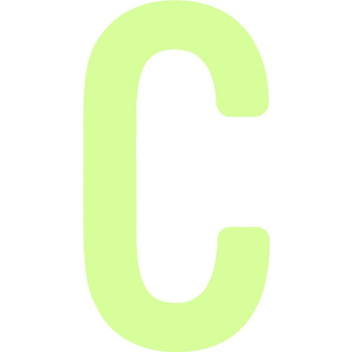 IM 非常用標識 中輝度蓄光カッテイング文字 英字 C 粘着シール 50×27mm(Tcode:1029997)