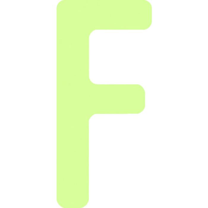 IM 非常用標識 中輝度蓄光カッテイング文字 英字 F 粘着シール 50×22mm(Tcode:1030000)