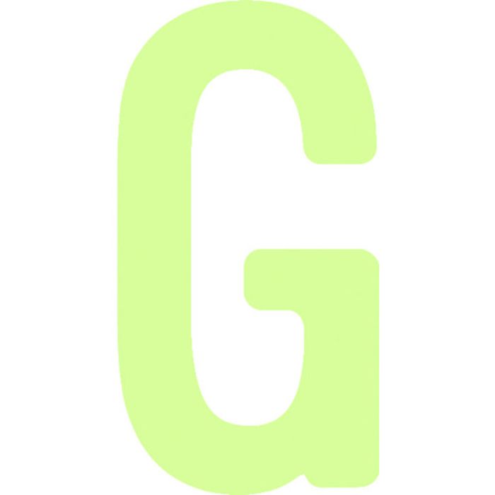 IM 非常用標識 中輝度蓄光カッテイング文字 英字 G 粘着シール 50×27mm(Tcode:1030002)