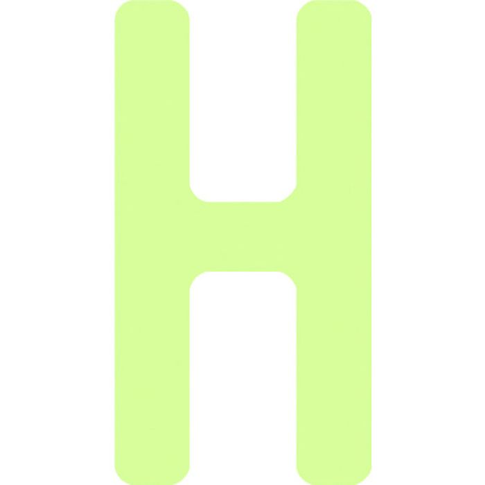 IM 非常用標識 中輝度蓄光カッテイング文字 英字 H 粘着シール 50×26mm(Tcode:1030003)