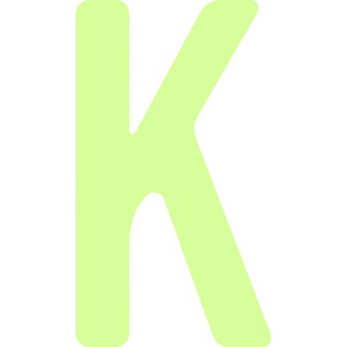 IM 非常用標識 中輝度蓄光カッテイング文字 英字 K 粘着シール 50×28mm(Tcode:1030006)