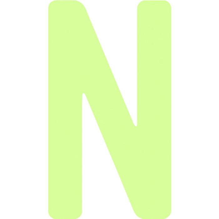 IM 非常用標識 中輝度蓄光カッテイング文字 英字 N 粘着シール 50×28mm(Tcode:1030009)