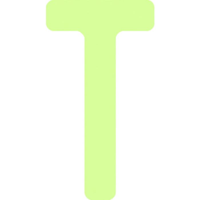 IM 非常用標識 中輝度蓄光カッテイング文字 英字 T 粘着シール 50×27mm(Tcode:1030015)