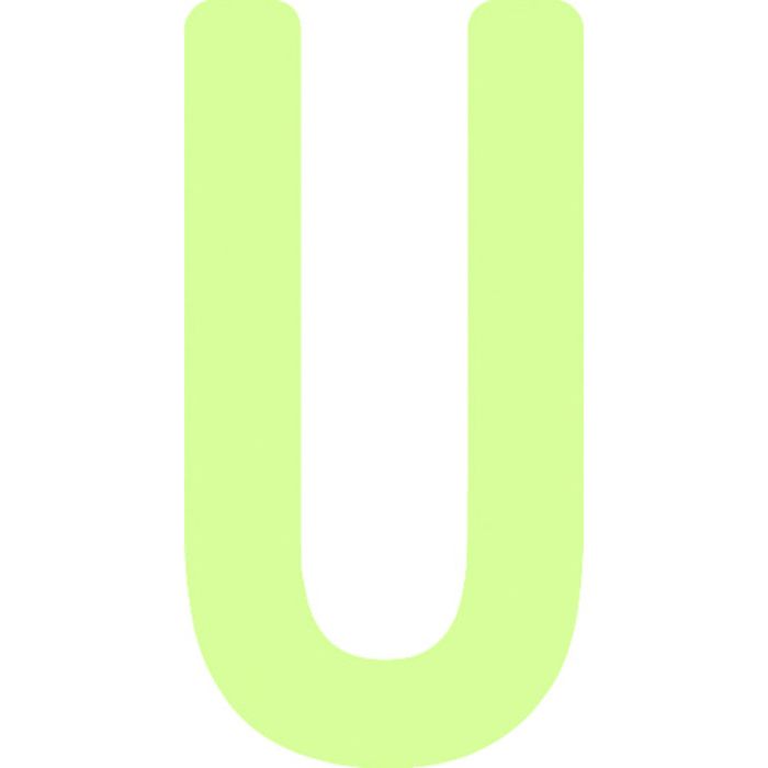 IM 非常用標識 中輝度蓄光カッテイング文字 英字 U 粘着シール 50×26mm(Tcode:1030016)
