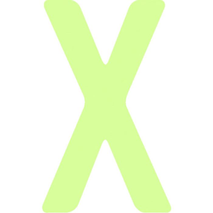 IM 非常用標識 中輝度蓄光カッテイング文字 英字 X 粘着シール 50×30mm(Tcode:1030020)