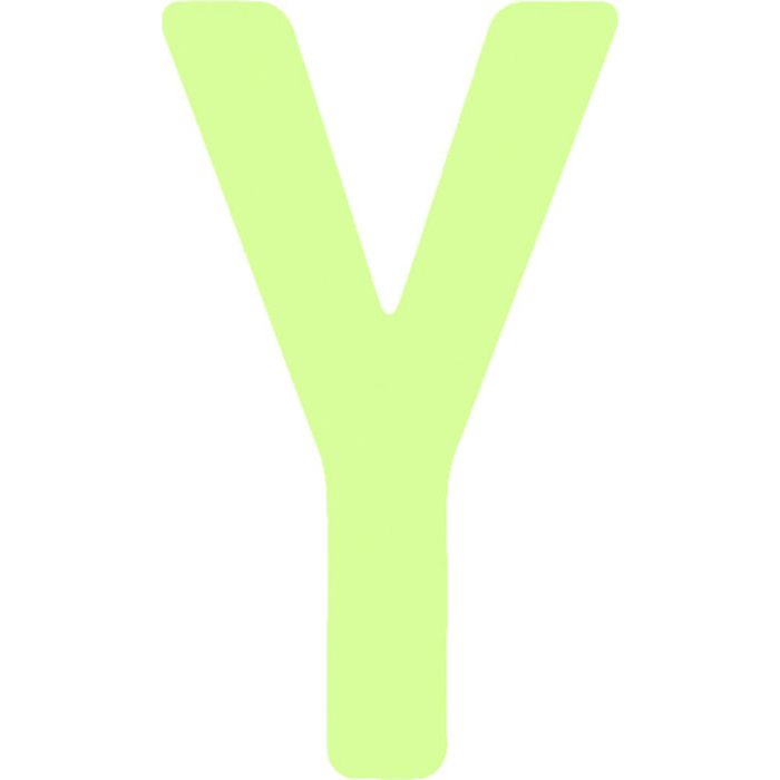 IM 非常用標識 中輝度蓄光カッテイング文字 英字 Y 粘着シール 50×30mm(Tcode:1030021)