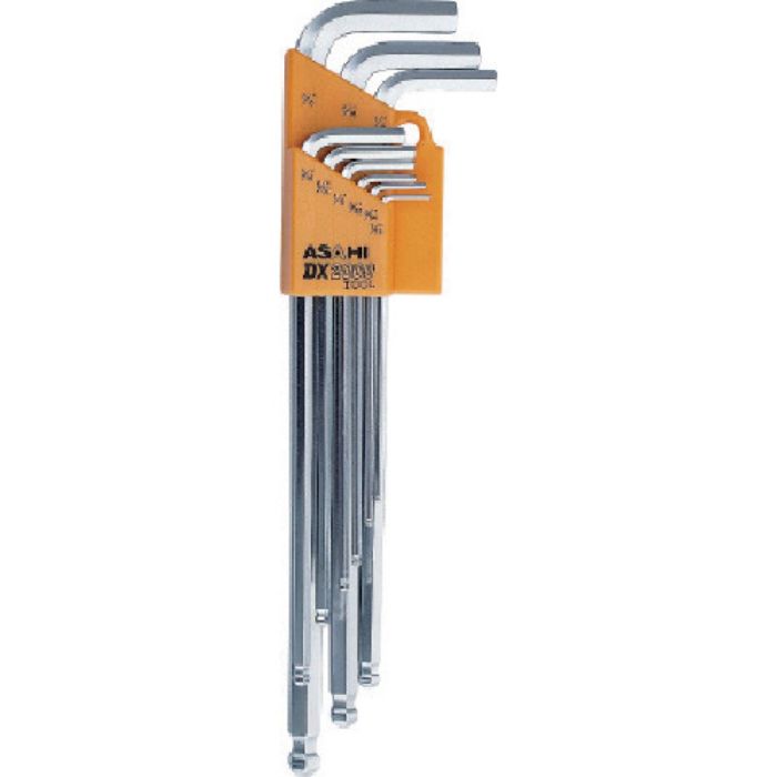 ASH ロングボールポイント六角棒レンチセットインチサイズ9本組(Tcode:8164985)