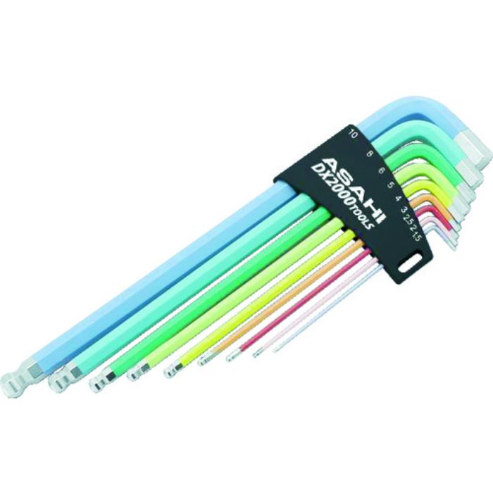 ASH 9色カラー六角棒ボールポイントレンチ9本組(Tcode:3848566)