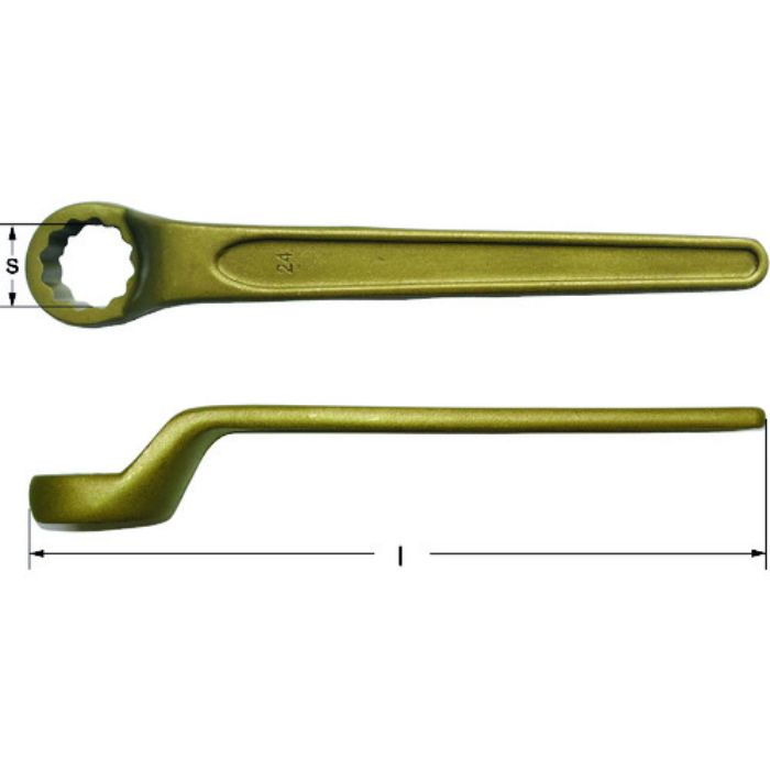 Ampcoスイス 防爆めがねレンチ オフセットボックス 二面幅寸法46mm 全長330mm(Tcode:1026394)
